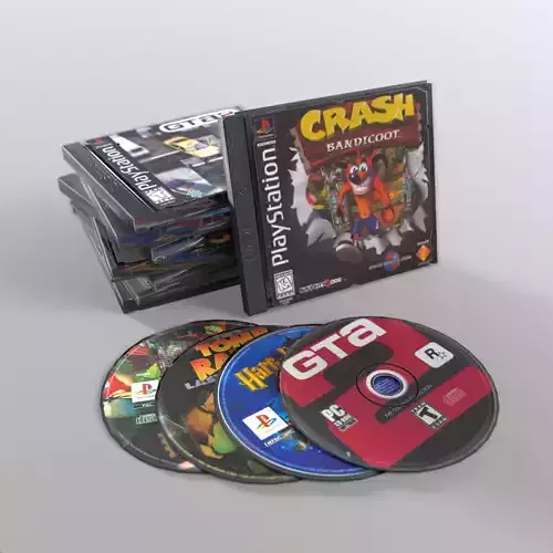 CD boxes Low-poly 3D model