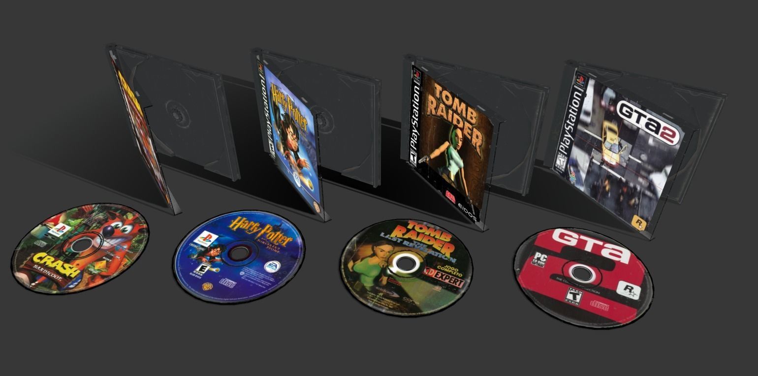 CD boxes Low-poly 3D model_22