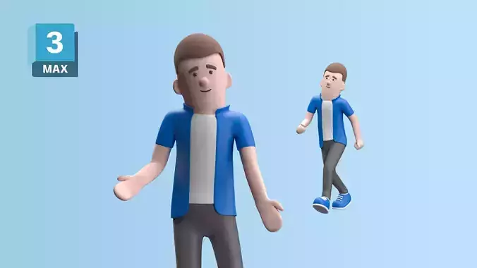 Male Cartoon Character 3d Model Rigged Body