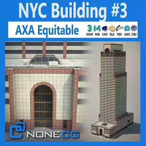 NYC Building AXA Equitable Center Low-poly 3D model