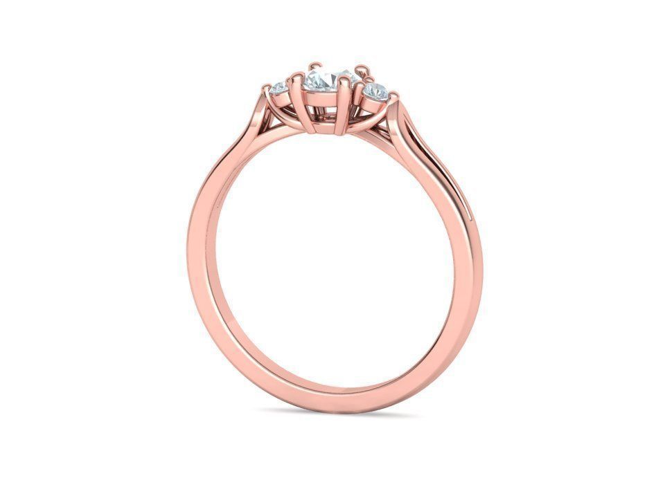 Petite 3 stone Avery Promise Ring with 4mm diamond 3dmodel 3D print model_24