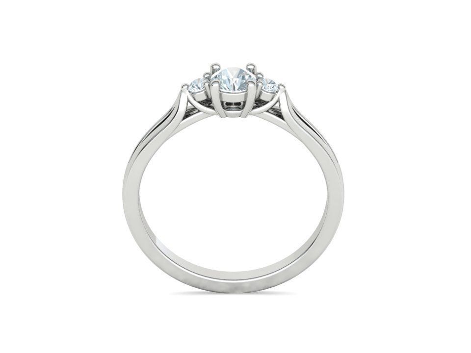 Petite 3 stone Avery Promise Ring with 4mm diamond 3dmodel 3D print model_23