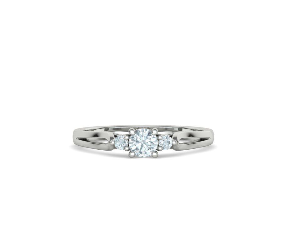 Petite 3 stone Avery Promise Ring with 4mm diamond 3dmodel 3D print model_10