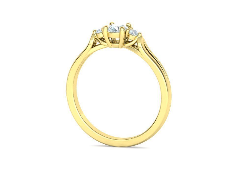 Petite 3 stone Avery Promise Ring with 4mm diamond 3dmodel 3D print model_25