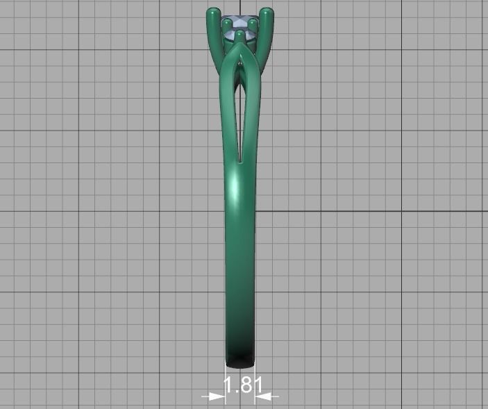 Petite 3 stone Avery Promise Ring with 4mm diamond 3dmodel 3D print model_37