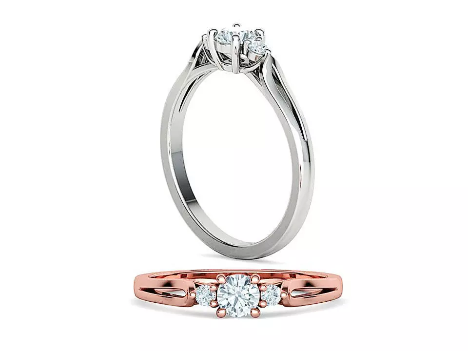 Petite 3 stone Avery Promise Ring with 4mm diamond 3dmodel 3D print model_0
