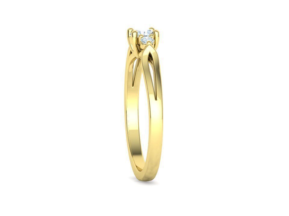 Petite 3 stone Avery Promise Ring with 4mm diamond 3dmodel 3D print model_28