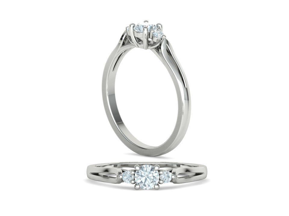 Petite 3 stone Avery Promise Ring with 4mm diamond 3dmodel 3D print model_7