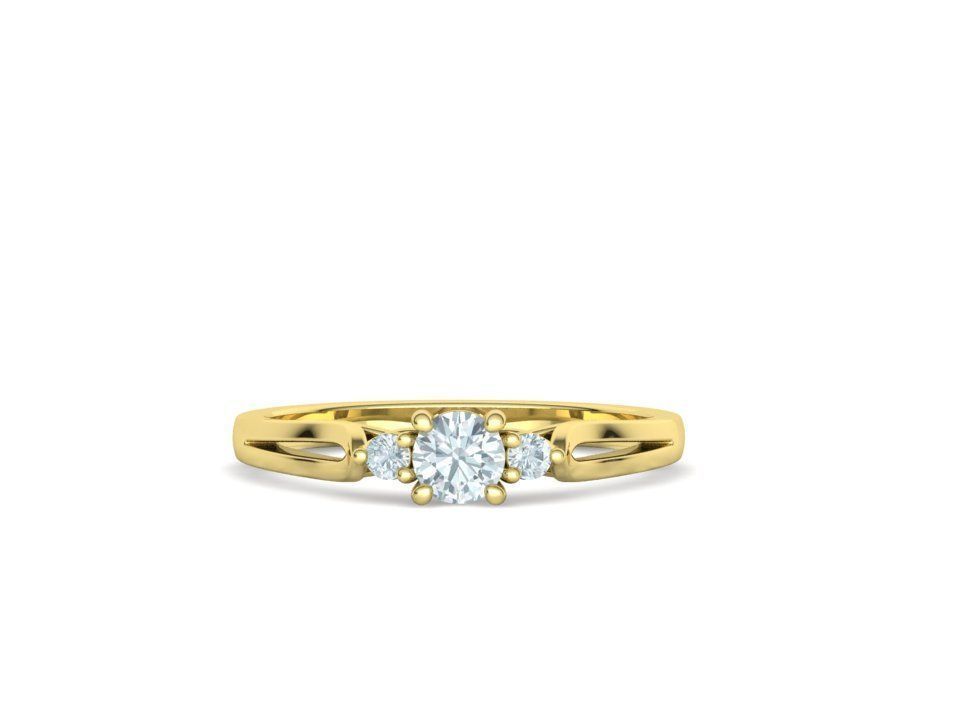 Petite 3 stone Avery Promise Ring with 4mm diamond 3dmodel 3D print model_9