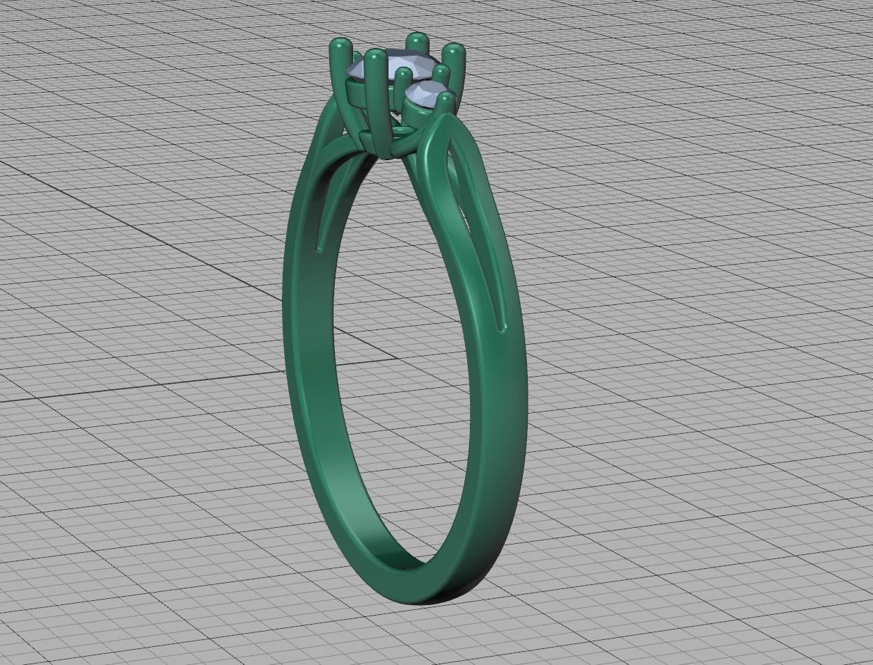 Petite 3 stone Avery Promise Ring with 4mm diamond 3dmodel 3D print model_40