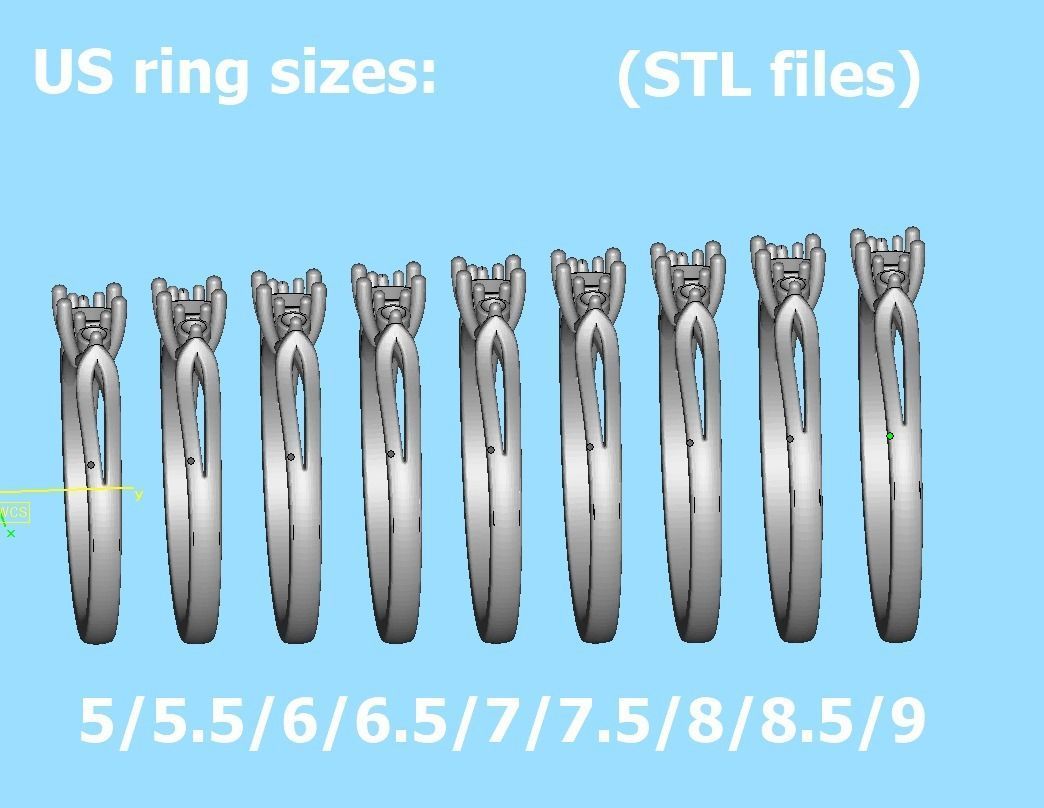 Petite 3 stone Avery Promise Ring with 4mm diamond 3dmodel 3D print model_15