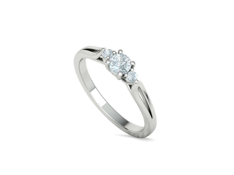 Petite 3 stone Avery Promise Ring with 4mm diamond 3dmodel 3D print model_32