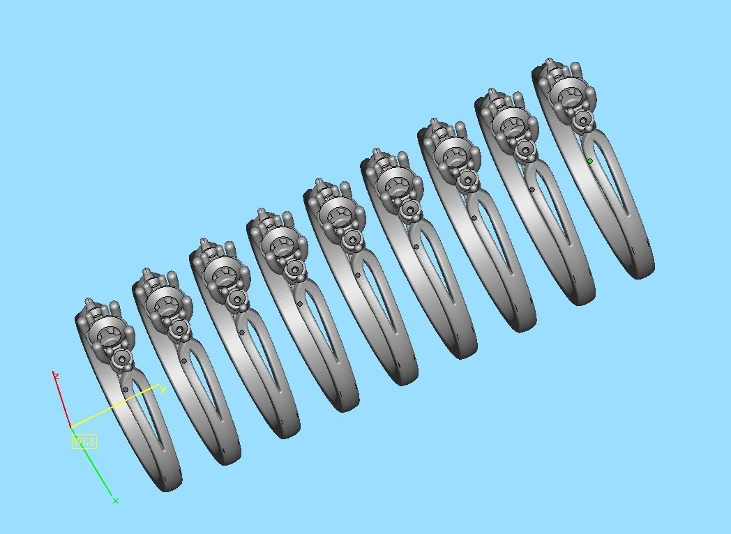 Petite 3 stone Avery Promise Ring with 4mm diamond 3dmodel 3D print model_16