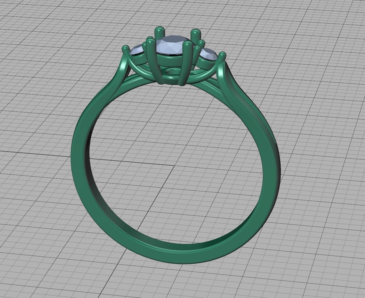 Petite 3 stone Avery Promise Ring with 4mm diamond 3dmodel 3D print model_42