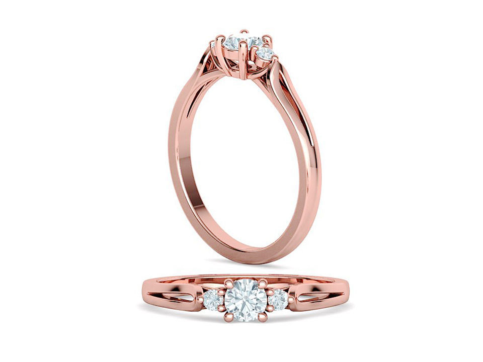 Petite 3 stone Avery Promise Ring with 4mm diamond 3dmodel 3D print model_1