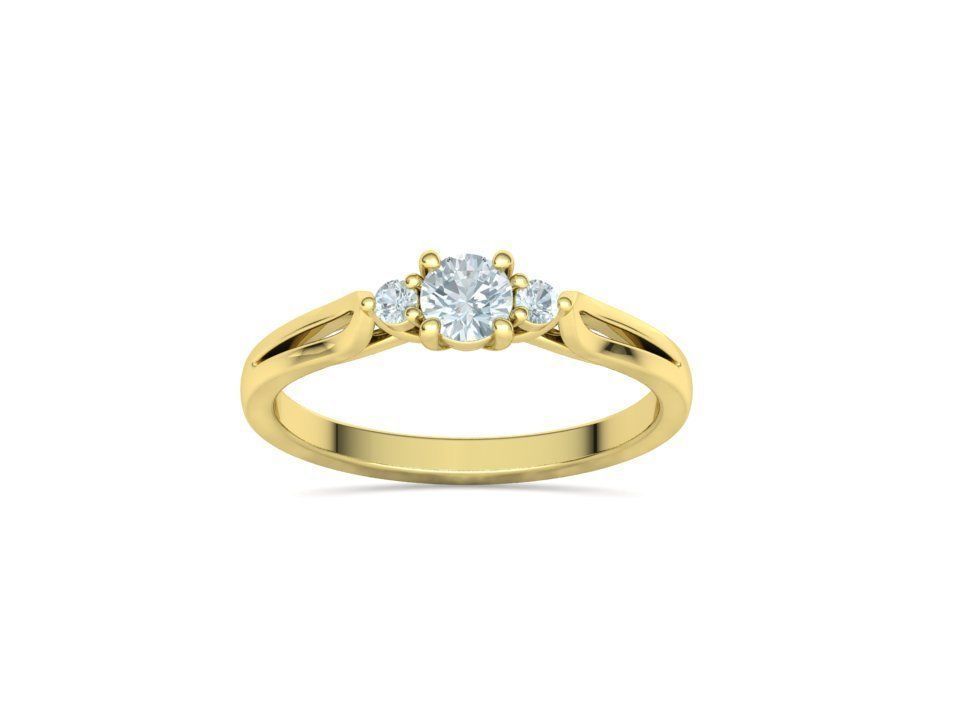 Petite 3 stone Avery Promise Ring with 4mm diamond 3dmodel 3D print model_19