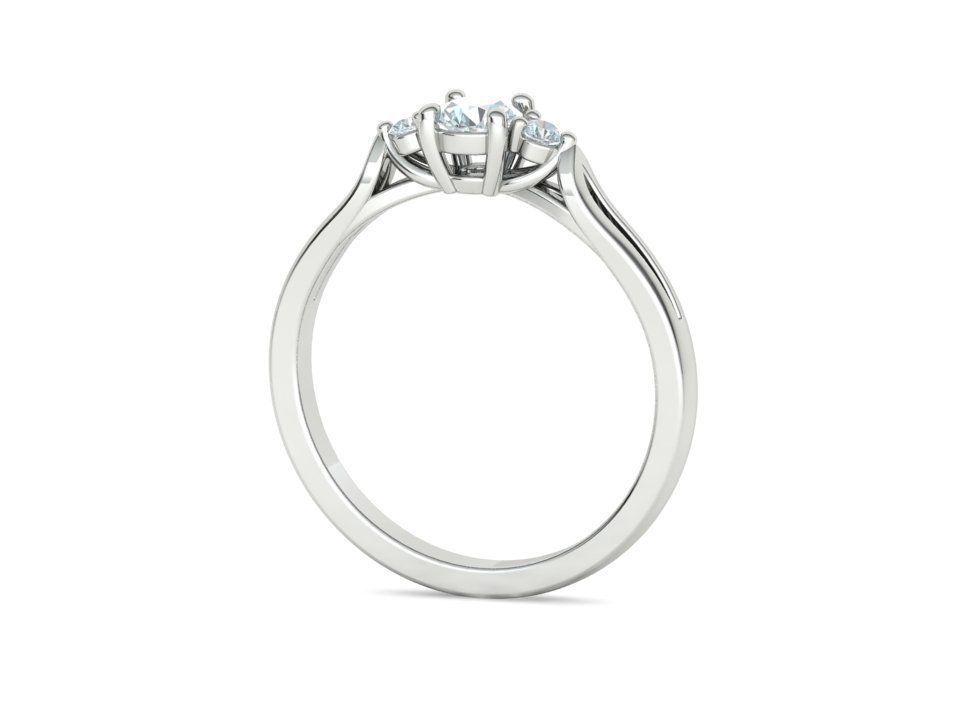 Petite 3 stone Avery Promise Ring with 4mm diamond 3dmodel 3D print model_26