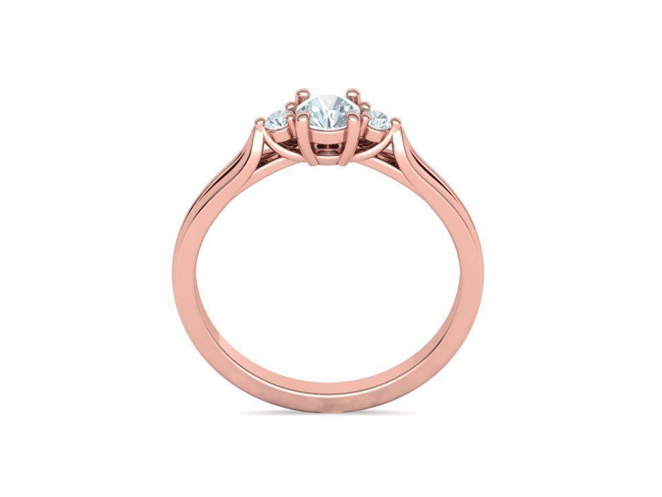 Petite 3 stone Avery Promise Ring with 4mm diamond 3dmodel 3D print model_21
