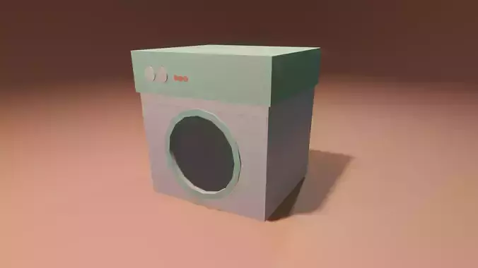 Low poly washing machine Free 3D model