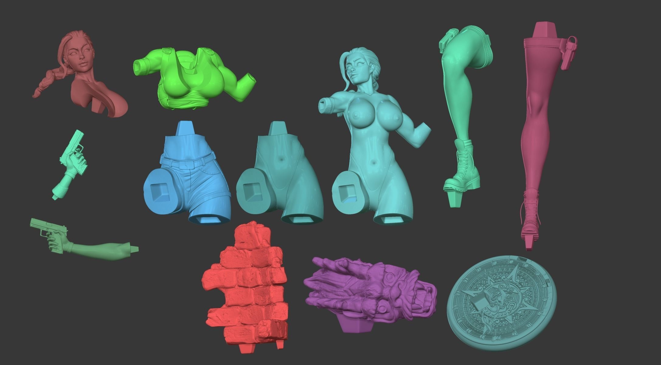 LARA CROFT  STL 3D print model_12