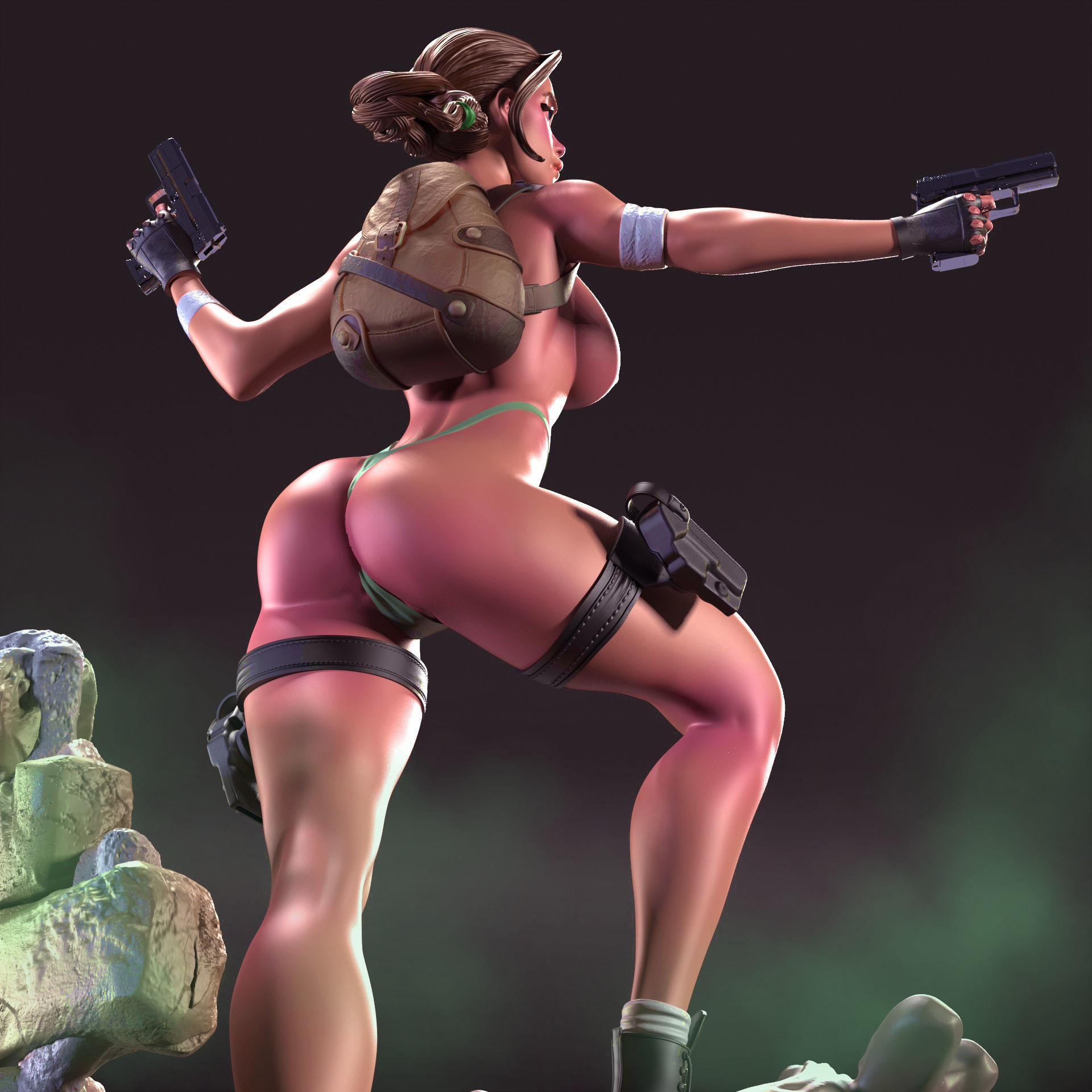LARA CROFT  STL 3D print model_15
