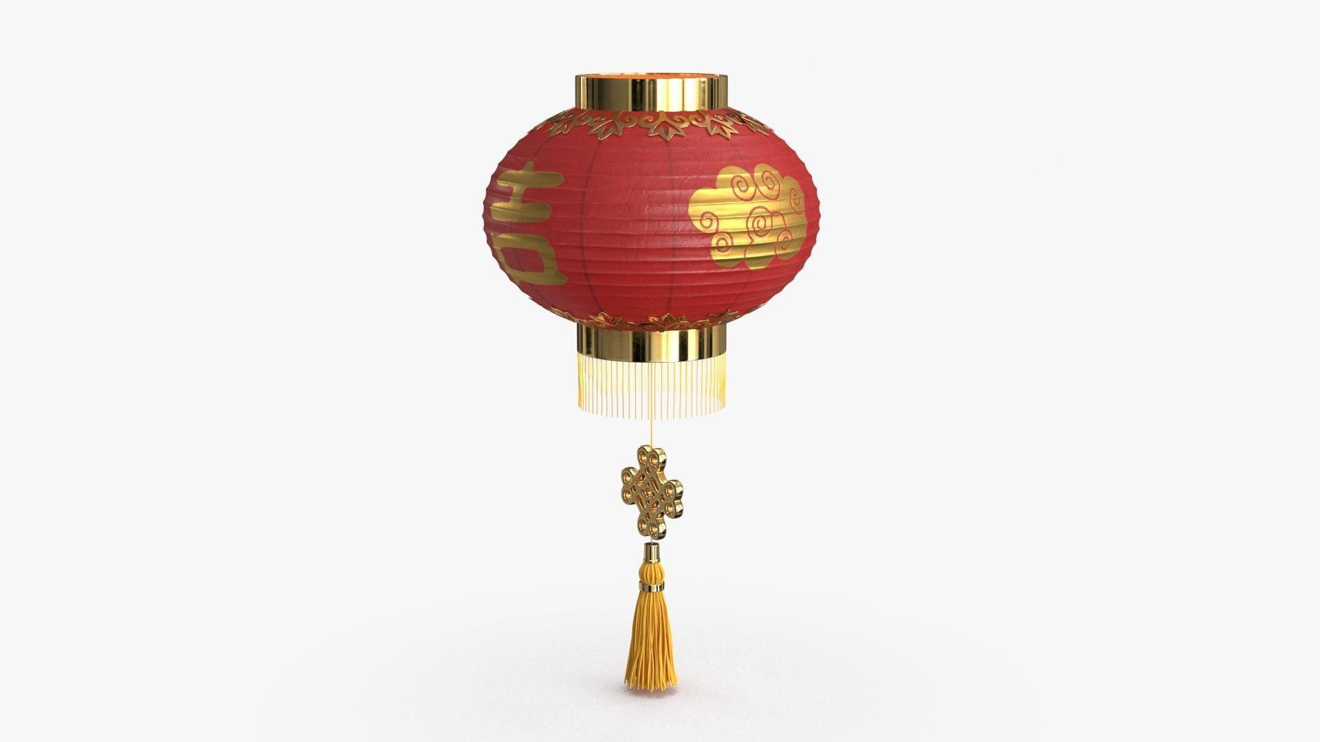 Paper Lantern v1 Low-poly 3D model_13