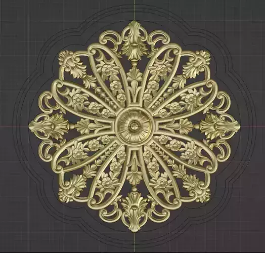 Rosette  pattern  carving