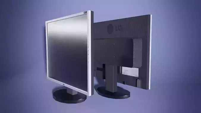 LG monitor low-poly Free low-poly 3D model