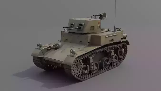 M1 Combat Car Light Tank Low-poly 3D model