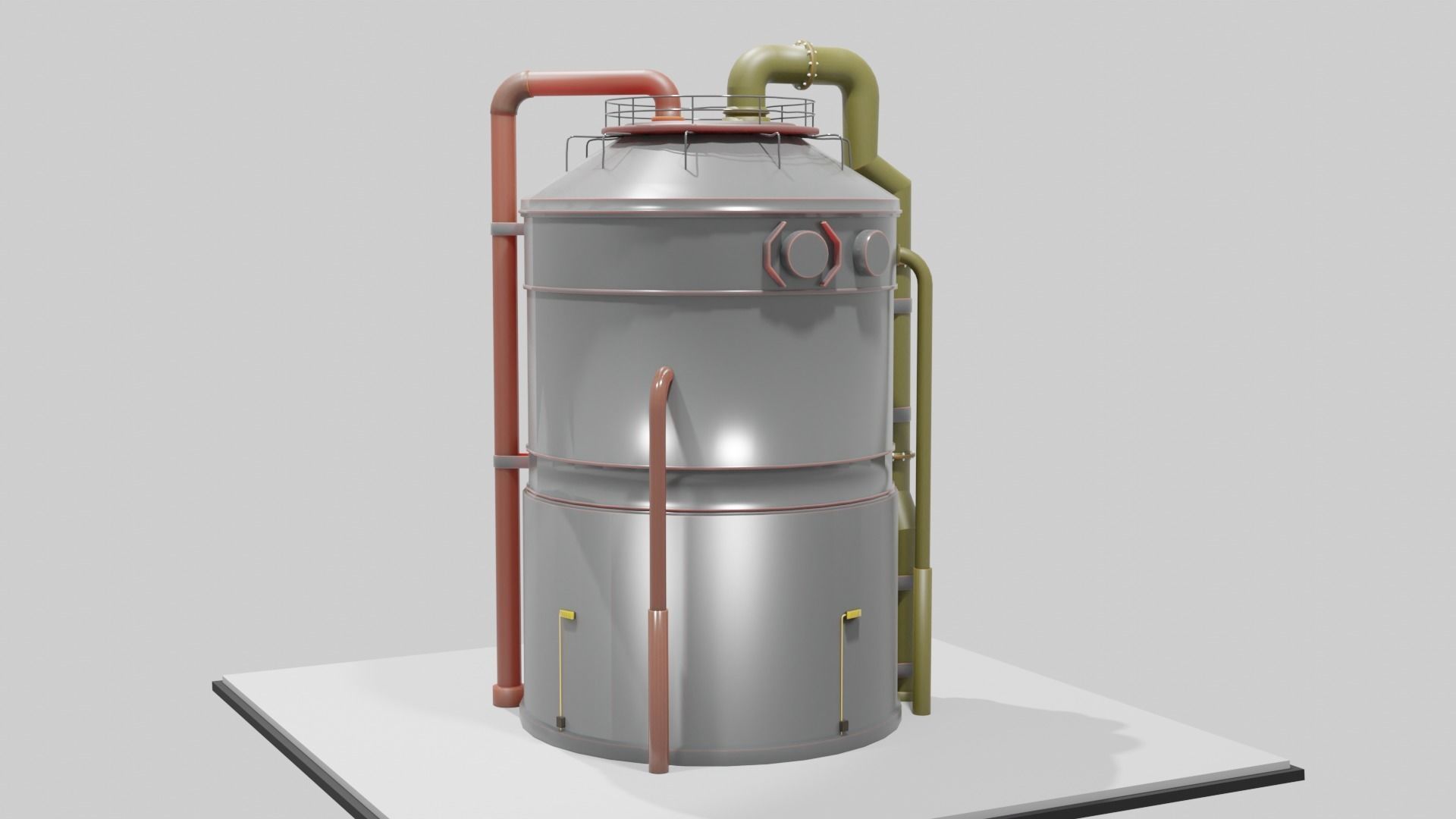 Low-Poly Industrial Storage Tank model Free low-poly 3D model_4