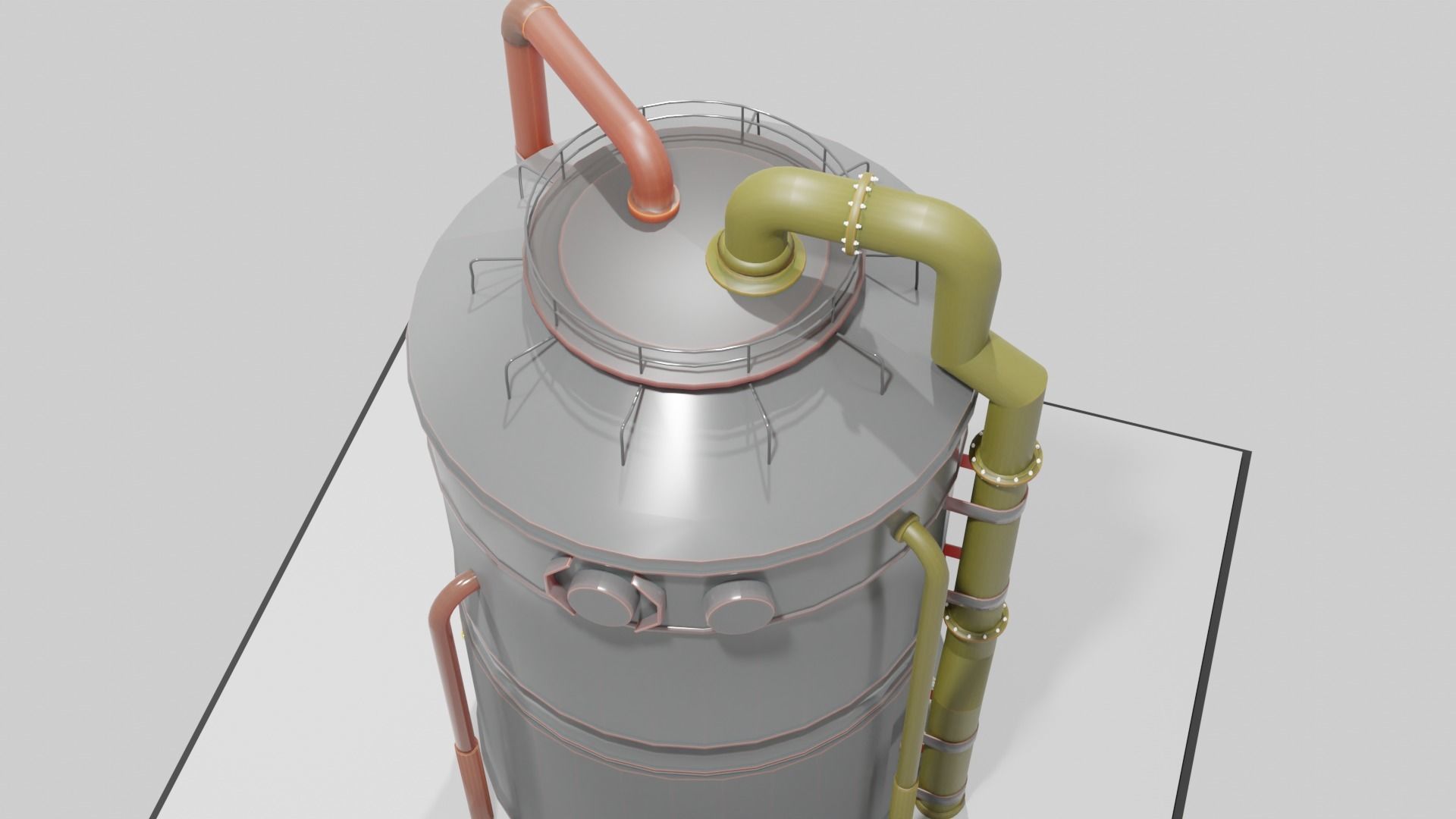Low-Poly Industrial Storage Tank model Free low-poly 3D model_6