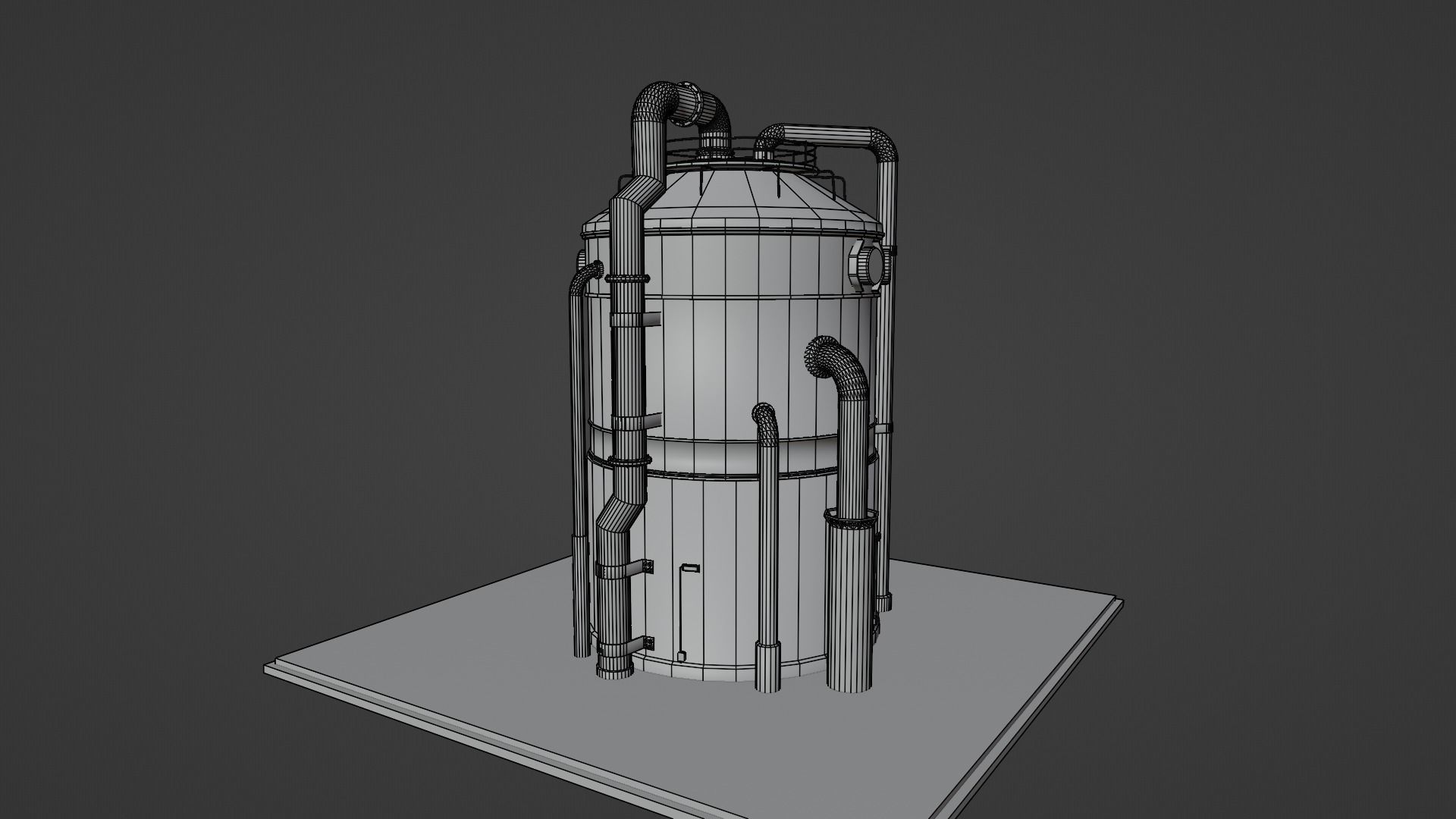 Low-Poly Industrial Storage Tank model Free low-poly 3D model_9