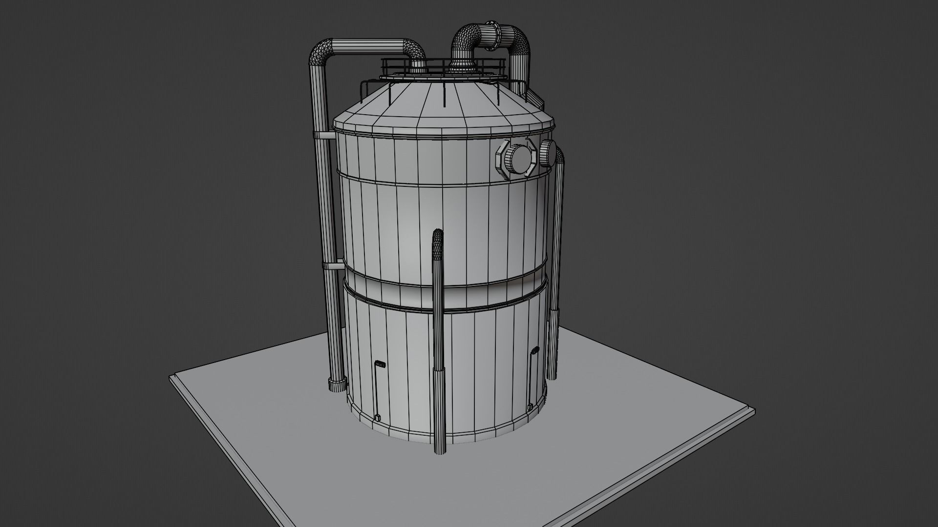 Low-Poly Industrial Storage Tank model Free low-poly 3D model_11