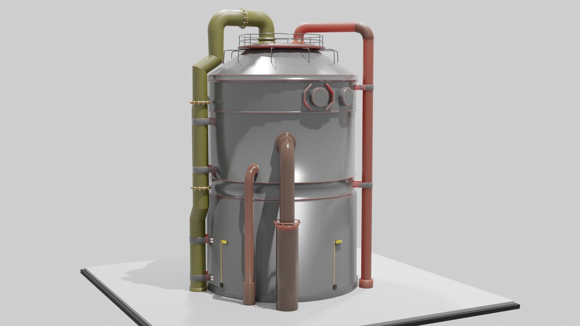 Low-Poly Industrial Storage Tank model Free low-poly 3D model_2