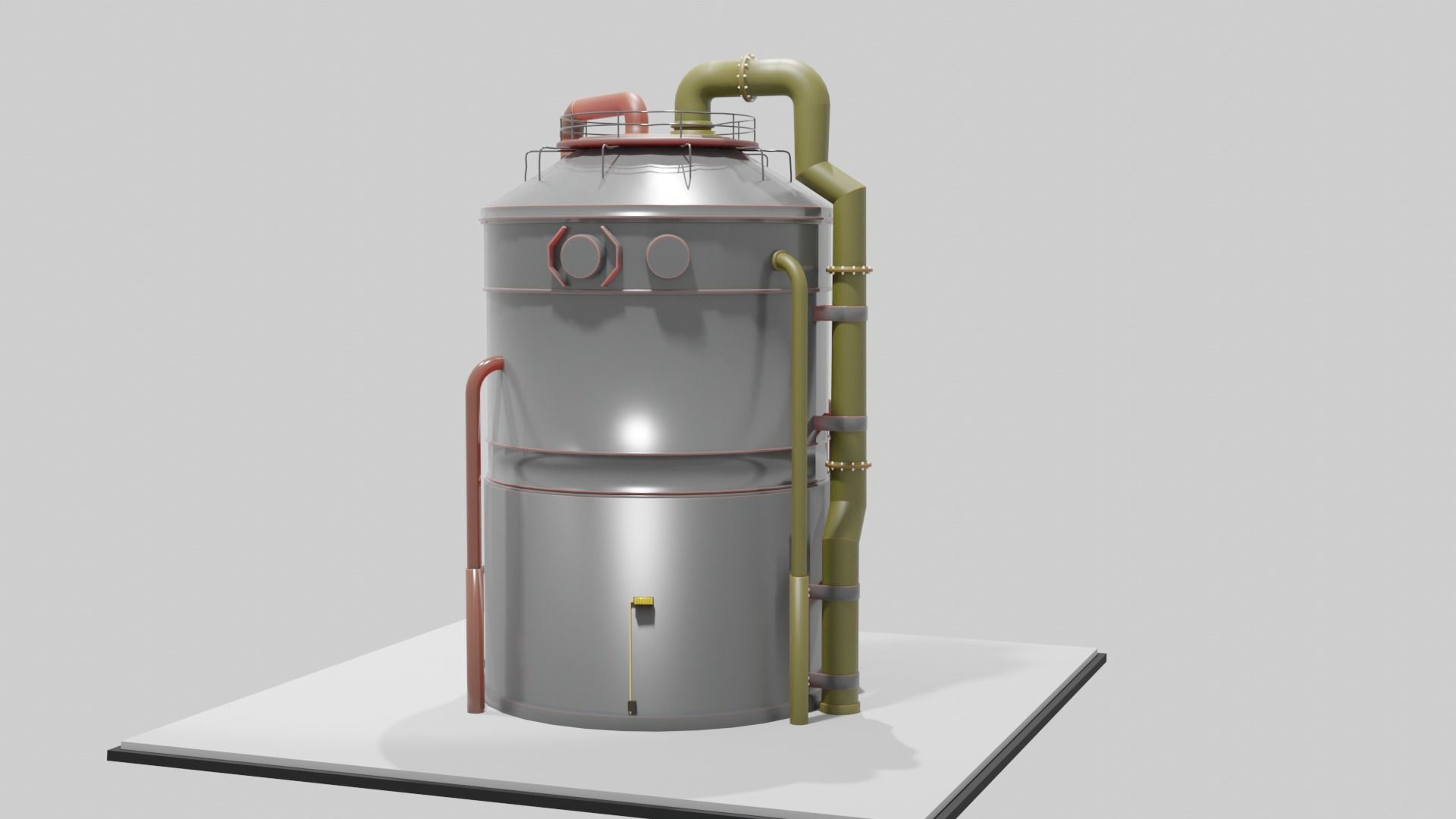 Low-Poly Industrial Storage Tank model Free low-poly 3D model_1