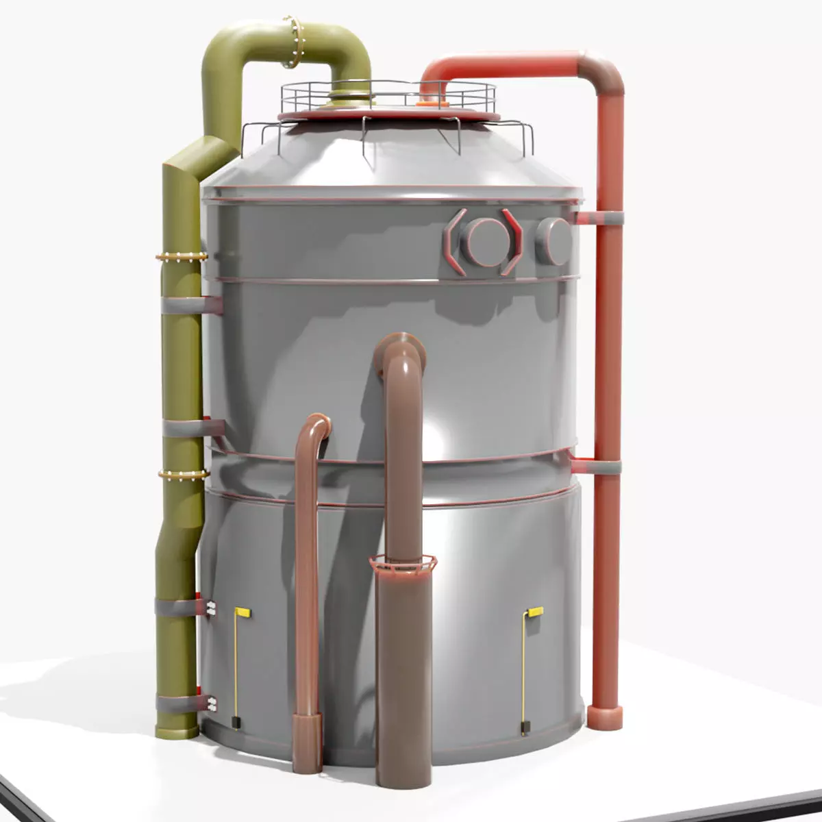 Low-Poly Industrial Storage Tank model Free low-poly 3D model_0