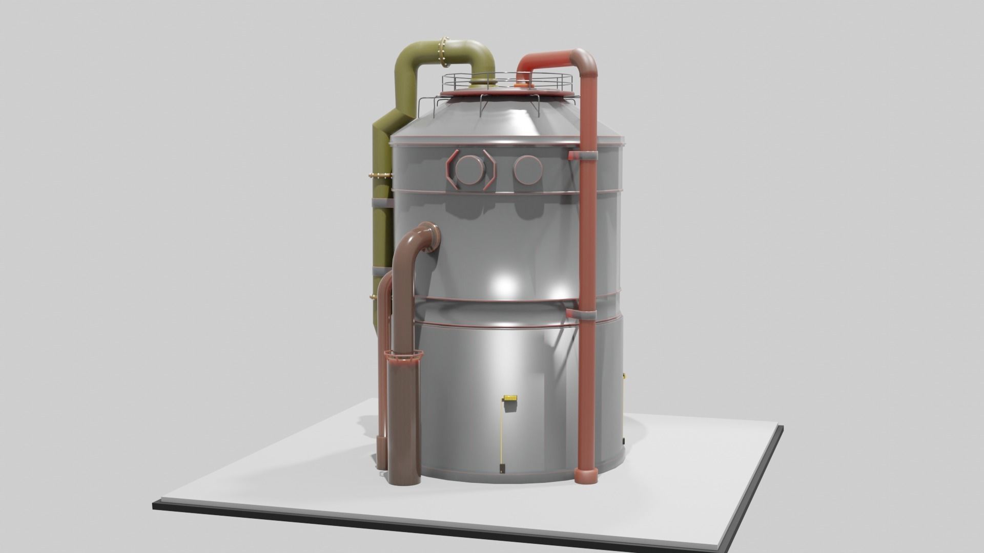 Low-Poly Industrial Storage Tank model Free low-poly 3D model_3