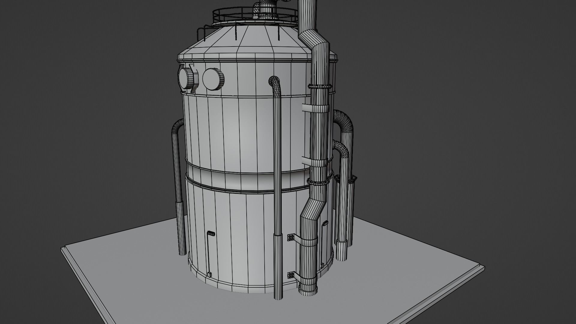 Low-Poly Industrial Storage Tank model Free low-poly 3D model_10