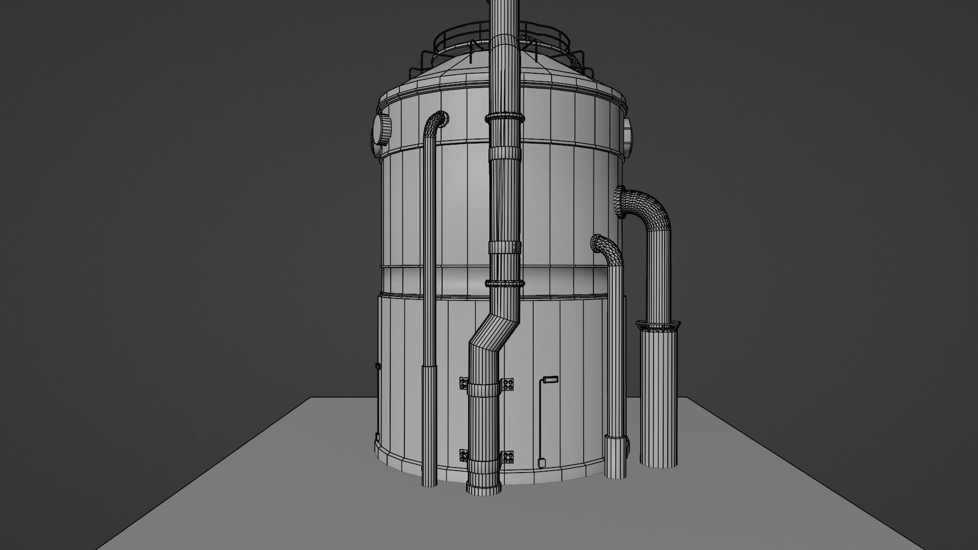 Low-Poly Industrial Storage Tank model Free low-poly 3D model_13