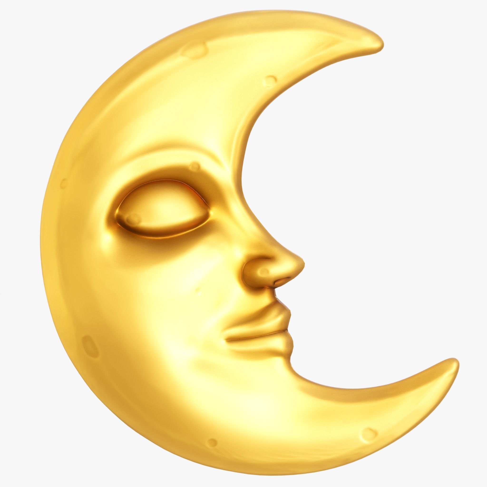 moon crescent face Low-poly 3D model_4