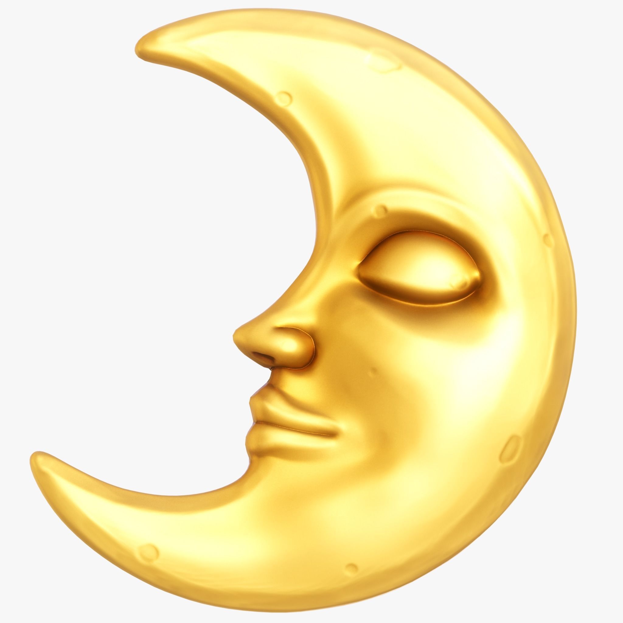 moon crescent face Low-poly 3D model_1