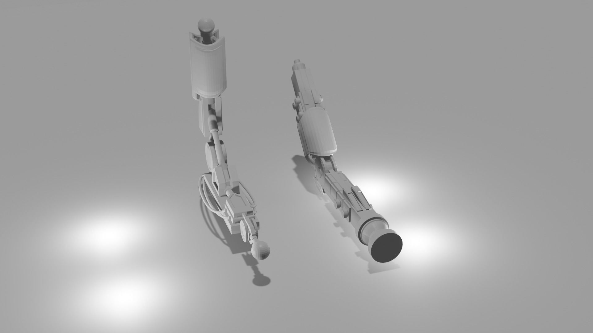 rigged  robotic  arms model set of 2  low poly mechanical arms Free low-poly 3D model_1