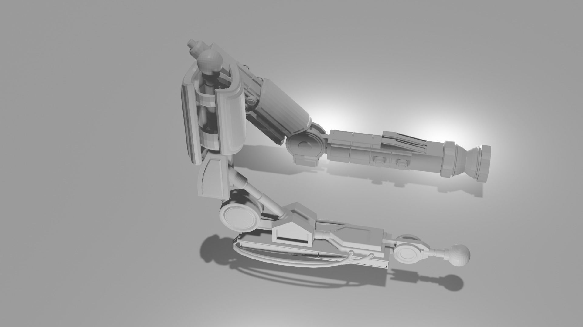 rigged  robotic  arms model set of 2  low poly mechanical arms Free low-poly 3D model_2