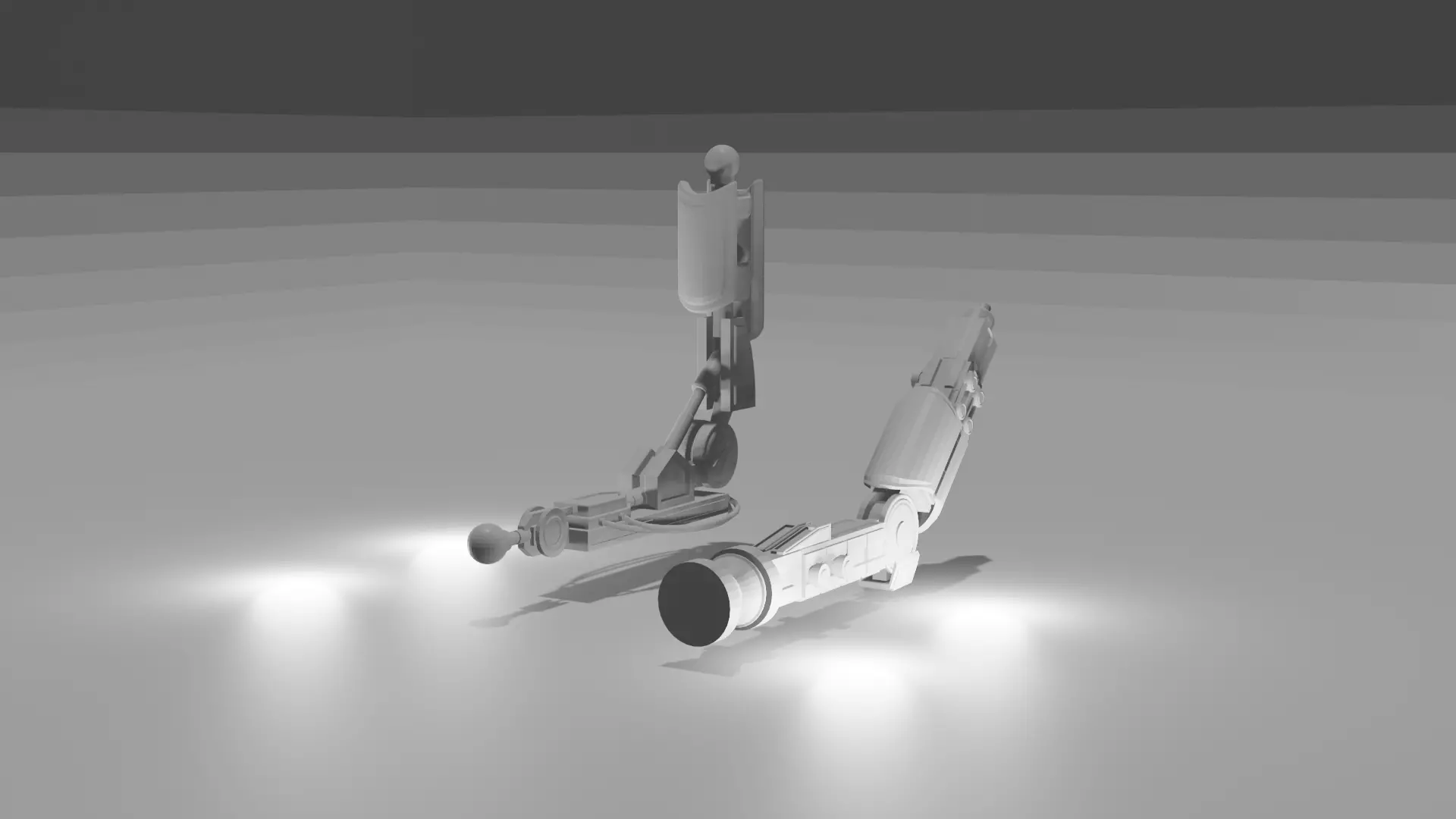 rigged  robotic  arms model set of 2  low poly mechanical arms Free low-poly 3D model_0