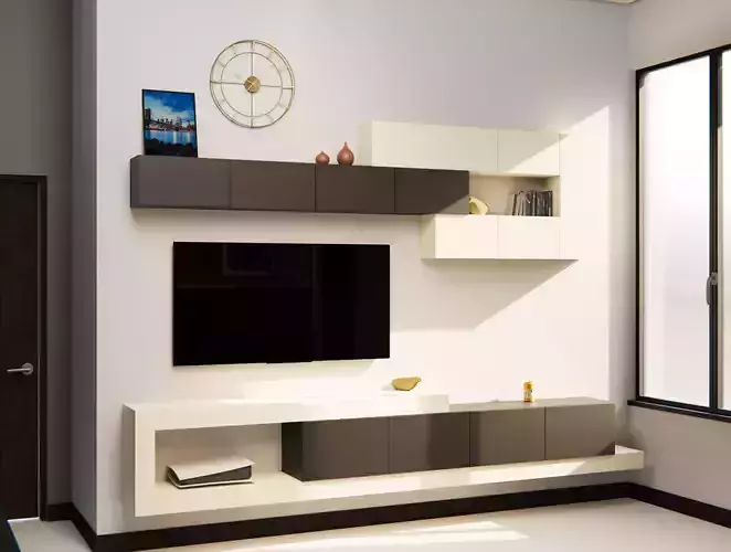 Wall Mounted TV Stand - Low Poly