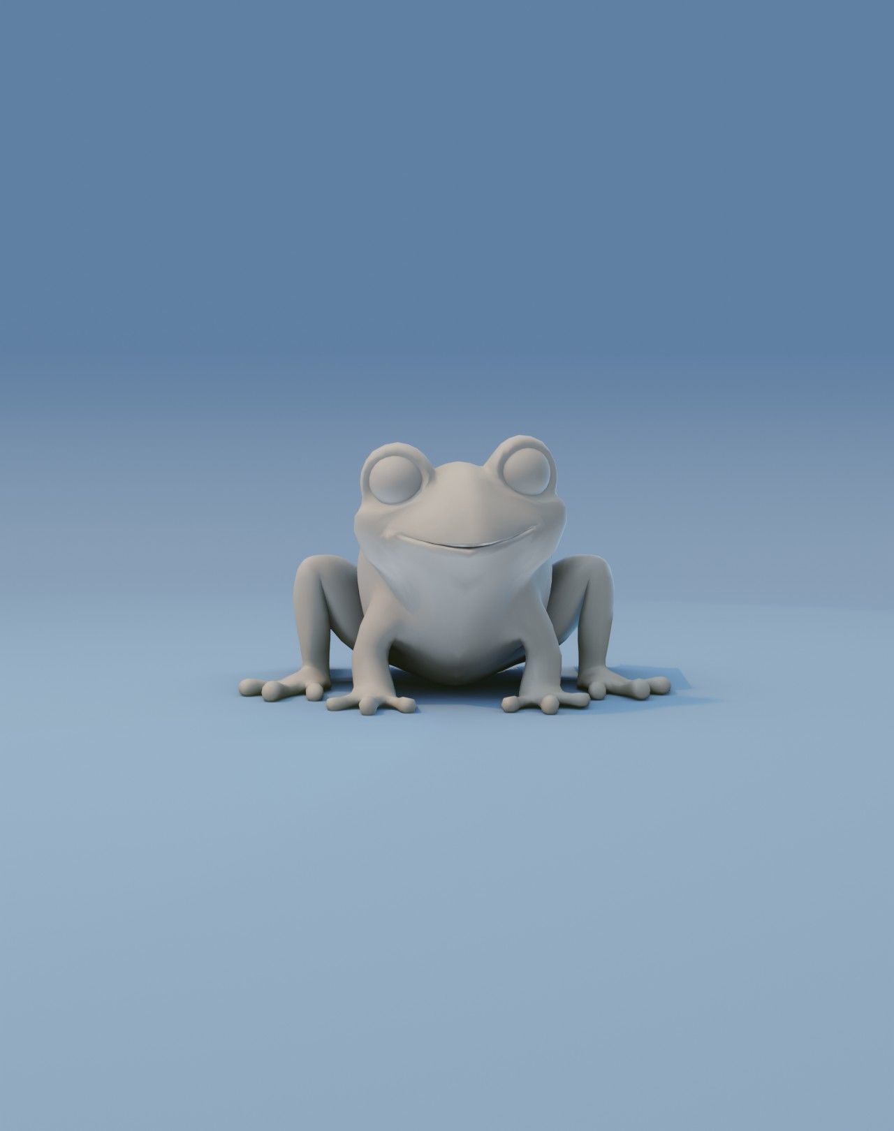 Cartoon Frog Base Mesh Facial Expressions 12 Animations 3D Model Low-poly 3D model_11
