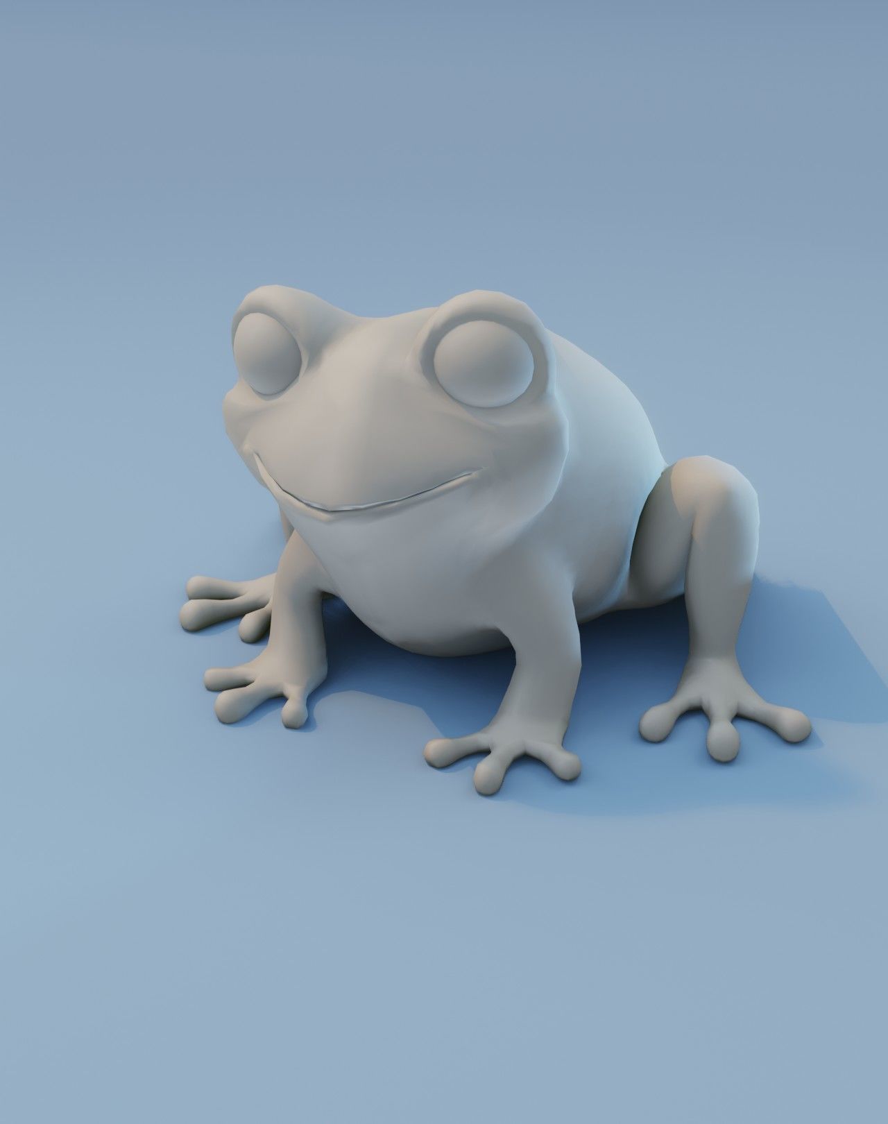 Cartoon Frog Base Mesh Facial Expressions 12 Animations 3D Model Low-poly 3D model_17