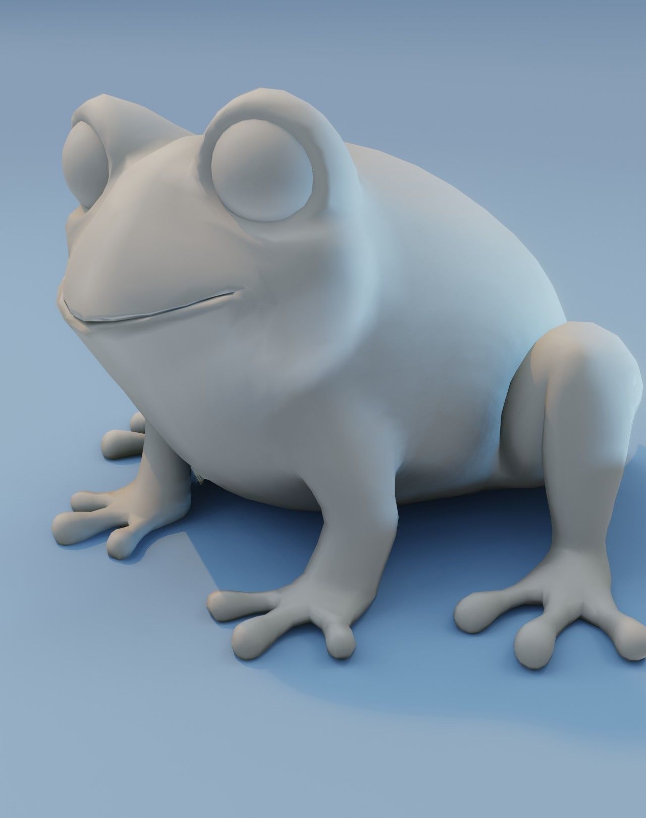 Cartoon Frog Base Mesh Facial Expressions 12 Animations 3D Model Low-poly 3D model_18