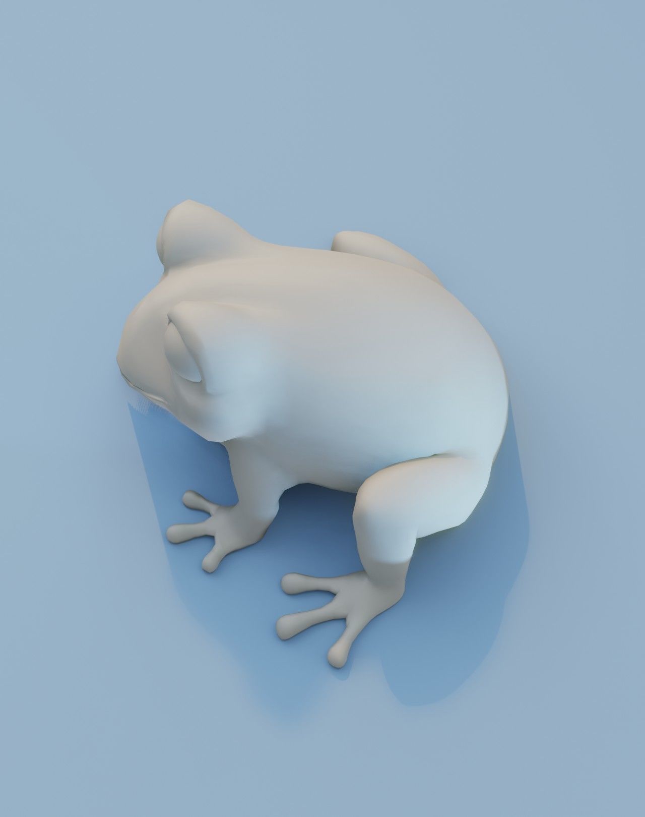 Cartoon Frog Base Mesh Facial Expressions 12 Animations 3D Model Low-poly 3D model_3