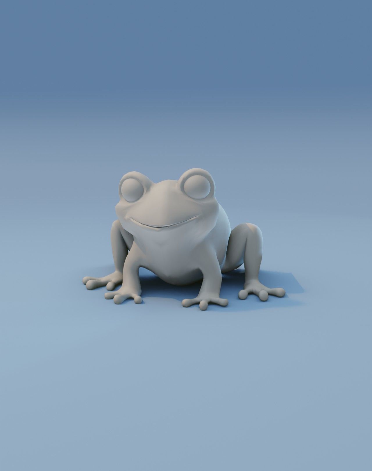 Cartoon Frog Base Mesh Facial Expressions 12 Animations 3D Model Low-poly 3D model_19